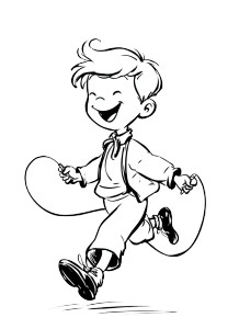 Cartoon Boy Skipping Vinyl Car Decal Sticker – Waterproof & UV-Resistant 4.266666666666667"