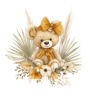 Girly Teddy Bear Vinyl Car Decal Sticker – Waterproof & UV-Resistant 6.826666666666667"