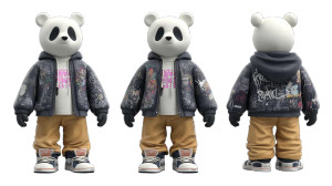 Trendy Panda Toy Vinyl Car Decal Sticker – Waterproof & UV-Resistant 2.72"