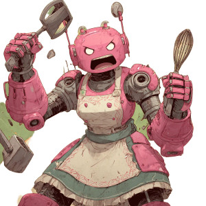 Angry Android Chef Vinyl Car Decal Sticker – Waterproof & UV-Resistant 3.4133333333333336"