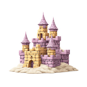 Cartoon Sand Castle Vinyl Car Decal Sticker – Waterproof & UV-Resistant 3.4133333333333336"