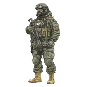 Russian Spetsnaz Soldier Vinyl Car Decal Sticker – Waterproof & UV-Resistant 3.4133333333333336"