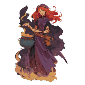 D&D Witch Vinyl Car Decal Sticker – Waterproof & UV-Resistant 3.4133333333333336"