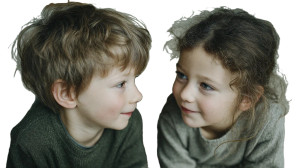 Joyful Siblings Play Vinyl Car Decal Sticker – Waterproof & UV-Resistant 2.72"