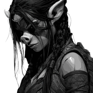 Fantasy Half-Orc Female Vinyl Car Decal Sticker – Waterproof & UV-Resistant 3.4133333333333336"