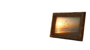 Sunset Photo Frame Vinyl Car Decal Sticker – Waterproof & UV-Resistant 2.72"