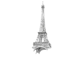 Eiffel Tower Sketch Vinyl Car Decal Sticker – Waterproof & UV-Resistant 6.826666666666667"