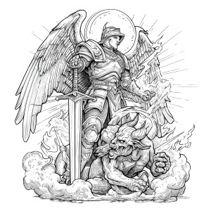 Winged Gladiator Angel Vinyl Car Decal Sticker – Waterproof & UV-Resistant 3.4133333333333336"