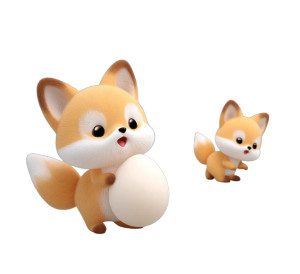 Cute Foxes Egg Vinyl Car Decal Sticker – Waterproof & UV-Resistant 3.4133333333333336"