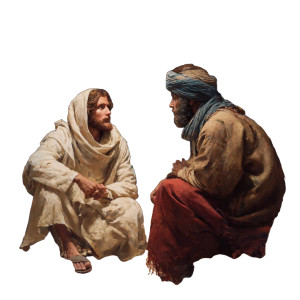 Jesus And Nicodemus V2 Vinyl Car Decal Sticker – Waterproof & UV-Resistant 3.4133333333333336"