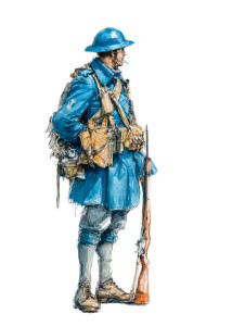 Wwi French Soldier Blueprint Vinyl Car Decal Sticker – Waterproof & UV-Resistant 4.1066666666666665"