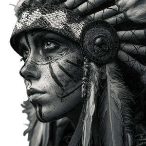 Native American Girl V3 Vinyl Car Decal Sticker – Waterproof & UV-Resistant 3.4133333333333336"
