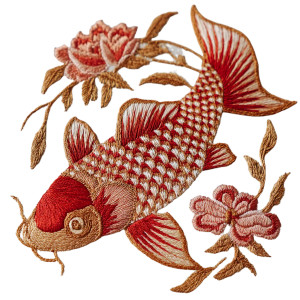 Golden Carp Embroidery Vinyl Car Decal Sticker – Waterproof & UV-Resistant 3.4133333333333336" Golden Carp Embroidery Vinyl Car Decal Sticker – Waterproof & UV-Resistant 3.4133333333333336"