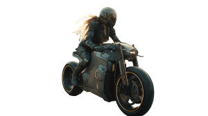 Retro-Futuristic Motorcyclist V2 Vinyl Car Decal Sticker – Waterproof & UV-Resistant 5.4