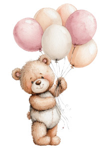 Cute Bear Balloons V4 Vinyl Car Decal Sticker – Waterproof & UV-Resistant 4.32"