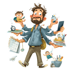 Multitasking Dad Vinyl Car Decal Sticker – Waterproof & UV-Resistant 6.826666666666667"