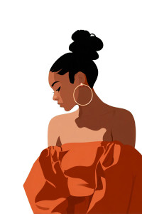 Afrocentric Fashion Illustration Vinyl Car Decal Sticker – Waterproof & UV-Resistant 4.4