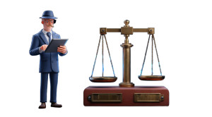 Man With Balance Scale Vinyl Car Decal Sticker – Waterproof & UV-Resistant 2.72"