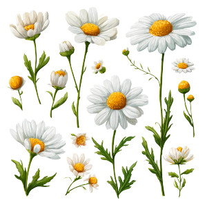 Chamomile Vector Vinyl Car Decal Sticker – Waterproof & UV-Resistant 3.4133333333333336"