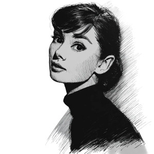 Audrey Hepburn V3 Vinyl Car Decal Sticker – Waterproof & UV-Resistant 3.4133333333333336"