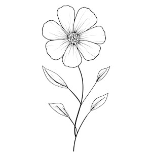 Cute Flower Outline Vinyl Car Decal Sticker – Waterproof & UV-Resistant 3.4133333333333336"