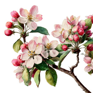 Apple Tree Blooms Vinyl Car Decal Sticker – Waterproof & UV-Resistant 3.4133333333333336"