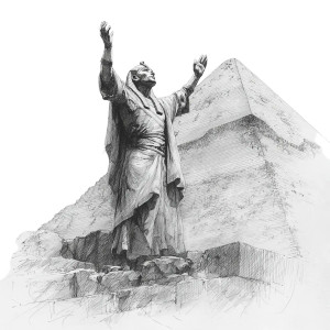 Ancient Pharaoh Drawing Vinyl Car Decal Sticker – Waterproof & UV-Resistant 3.4133333333333336"