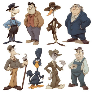 Retro Cartoon Characters Vinyl Car Decal Sticker – Waterproof & UV-Resistant 3.4133333333333336"