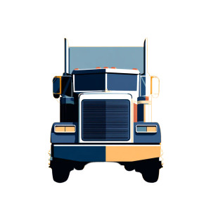 Simplified Freight Truck Vinyl Car Decal Sticker – Waterproof & UV-Resistant 3.4133333333333336"