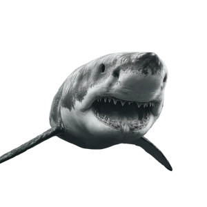 Angry Jumping Shark Vinyl Car Decal Sticker – Waterproof & UV-Resistant 3.4133333333333336"