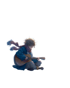 Boy Playing Guitar V3 Vinyl Car Decal Sticker – Waterproof & UV-Resistant 4.0"