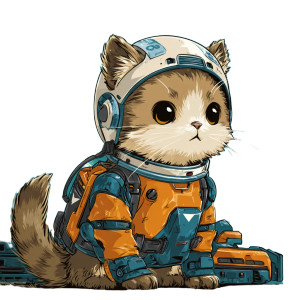 Space Cat V38 Vinyl Car Decal Sticker – Waterproof & UV-Resistant 6.826666666666667"