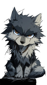Chibi Wolf Vinyl Car Decal Sticker – Waterproof & UV-Resistant 9.706666666666667"