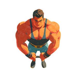 Cartoon Body Builder V2 Vinyl Car Decal Sticker – Waterproof & UV-Resistant 3.4133333333333336"