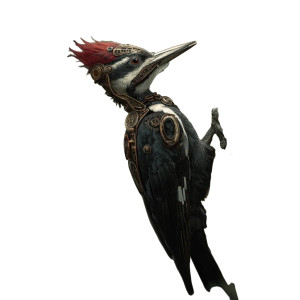 Steampunk Woodpecker Vinyl Car Decal Sticker – Waterproof & UV-Resistant 6.826666666666667"