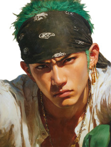 Green-Haired Swordsman V3 Vinyl Car Decal Sticker – Waterproof & UV-Resistant 8.213333333333333"
