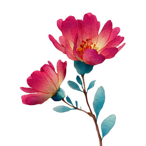 Cute Aquarelle Flower Vinyl Car Decal Sticker – Waterproof & UV-Resistant 3.4133333333333336"