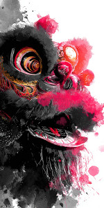 Lion Dance Ink Vinyl Car Decal Sticker – Waterproof & UV-Resistant 10.2