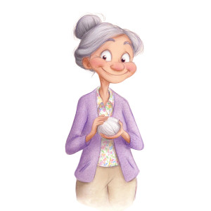 Elderly Knitting Woman Vinyl Car Decal Sticker – Waterproof & UV-Resistant 6.826666666666667"