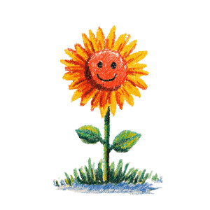 Cartoon Sunflower Vinyl Car Decal Sticker – Waterproof & UV-Resistant 3.4133333333333336"