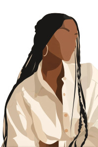 Abstract Black Woman Vinyl Car Decal Sticker – Waterproof & UV-Resistant 4.4