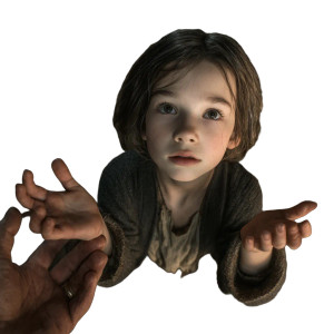 Girl Reaching Out Vinyl Car Decal Sticker – Waterproof & UV-Resistant 3.4133333333333336"