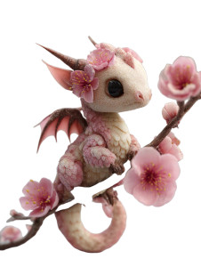 Cherry Blossom Dragon Vinyl Car Decal Sticker – Waterproof & UV-Resistant 4.1066666666666665"
