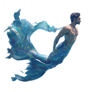 Male Mermaid Swimming Vinyl Car Decal Sticker – Waterproof & UV-Resistant 3.4133333333333336"