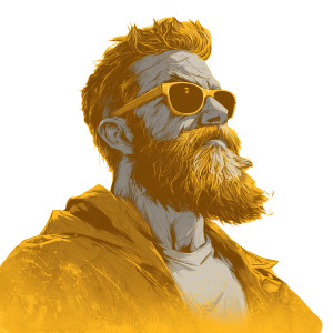 Bearded Superhero Design Vinyl Car Decal Sticker – Waterproof & UV-Resistant 6.826666666666667"
