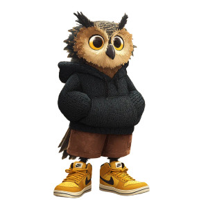 Cartoon Owl Person Vinyl Car Decal Sticker – Waterproof & UV-Resistant 6.826666666666667"