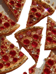 Gemstone Pizza Vinyl Car Decal Sticker – Waterproof & UV-Resistant 8.213333333333333"