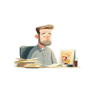 Lonely Man Desk Vinyl Car Decal Sticker – Waterproof & UV-Resistant 3.4133333333333336"