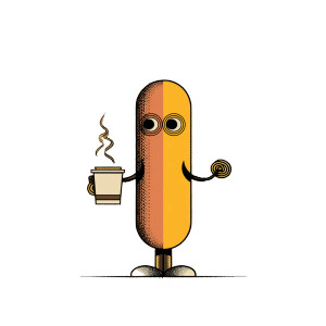 Sausage Character Coffee Vinyl Car Decal Sticker – Waterproof & UV-Resistant 3.4133333333333336"