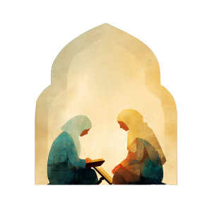 Women Reading Quran Vinyl Car Decal Sticker – Waterproof & UV-Resistant 6.826666666666667"